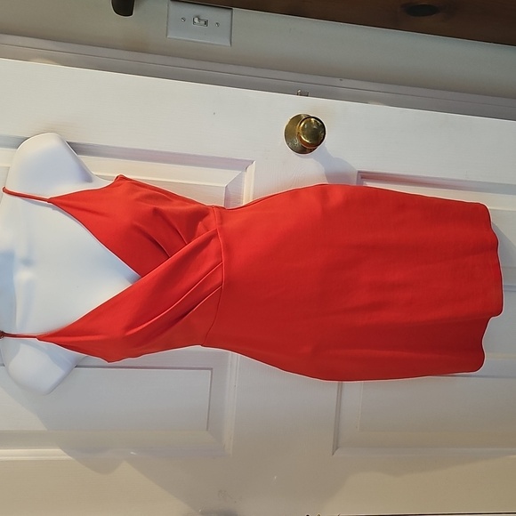 Lulu's dress XS orange-red, fully lined, adjustable straps, zipper in back - Picture 15 of 15